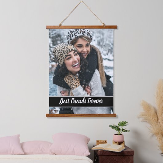 Beste vrienden Forever Creëer je eigen aangepaste  Hangend Wandkleed (Slaapkamer)
