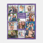 BESTE VRIENDEN FOREVER Foto Collage Paarse Ombre Fleece Deken (Voorkant)