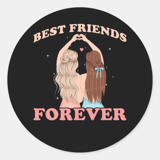 Beste vrienden Forever Ronde Sticker (Voorkant)