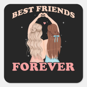 Beste vrienden Forever Vierkante Sticker