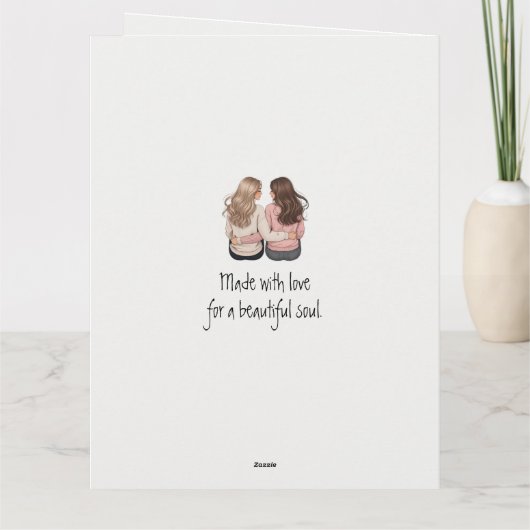 Beste Vrienden Gevouwen Kaart – Custom Back Uitzic (Achterkant)