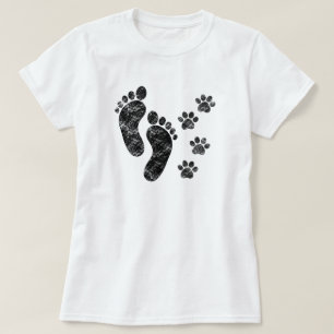 Beste vrienden hond poten en voetafdrukken t-shirt