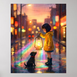 Beste vrienden in de regen poster