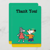 Beste vrienden Maisy en Dotty Hold Hands Bedankkaart (Voorkant / Achterkant)