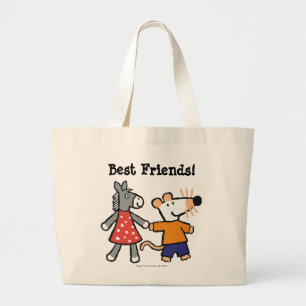 Beste vrienden Maisy en Dotty Hold Hands Grote Tote Bag