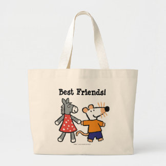 Beste vrienden Maisy en Dotty Hold Hands Grote Tote Bag