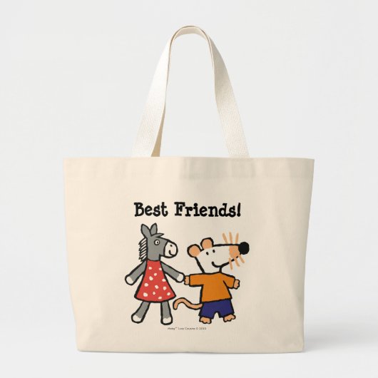 Beste vrienden Maisy en Dotty Hold Hands Grote Tote Bag (Voorkant)