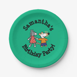 Beste vrienden Maisy en Dotty Hold Hands Papieren Bordje