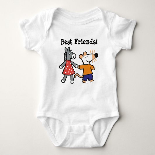 Beste vrienden Maisy en Dotty Hold Hands Romper (Voorkant)