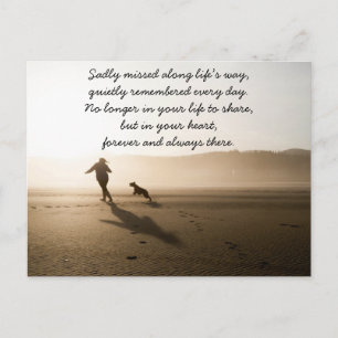 Beste vrienden, meisje en hond op strand briefkaart