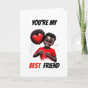 Beste vrienden melanine kleine jongen Valentijns b Feestdagen Kaart
