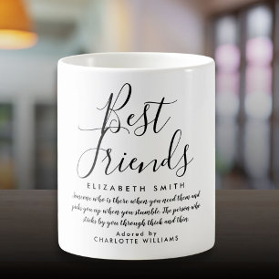 Beste Vrienden Modern Elegant Script Citaat Koffiemok