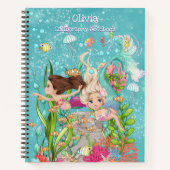 Beste vrienden onder het Zee Mermaids Calligrafie Notitieboek (Voorkant)