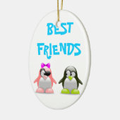 "BESTE VRIENDEN" PENGUINES KERAMISCH ORNAMENT (Links)