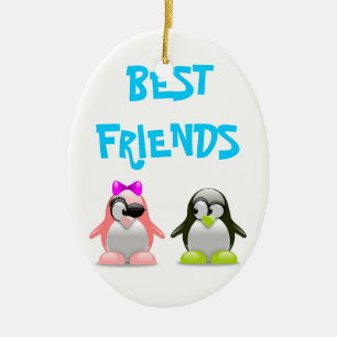 "BESTE VRIENDEN" PENGUINES KERAMISCH ORNAMENT