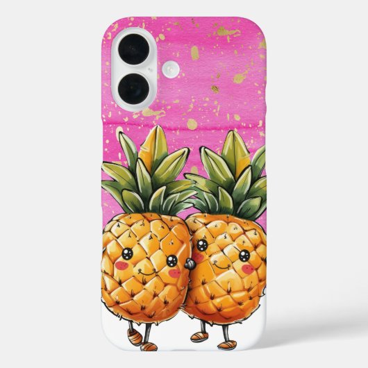 Beste vrienden Pineapple Kawaii Pineapple Pink Case-Mate iPhone Case (Achterkant)
