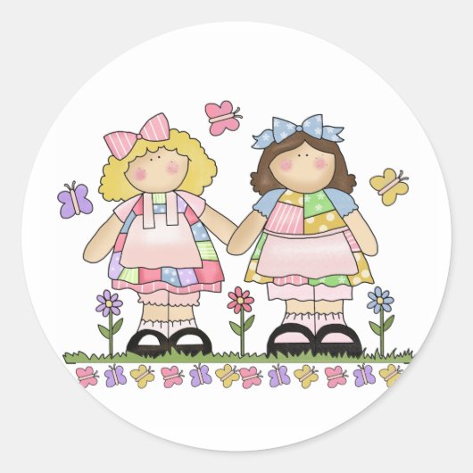 Beste vrienden ronde sticker (Voorkant)
