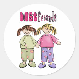 Beste vrienden ronde sticker