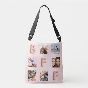 Beste Vrienden roos gouden blos foto collage Crossbody Tas