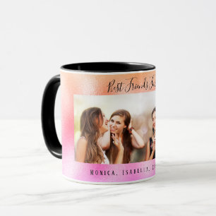 Beste vrienden roze rose goud foto namen mok