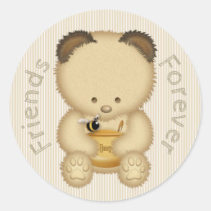 Beste Vrienden Schattige Honey Beer Ronde Sticker