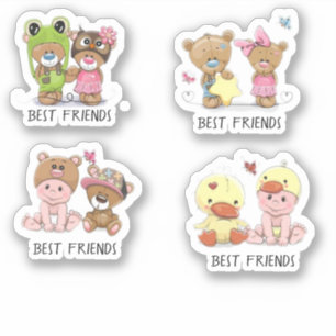 Beste vrienden set van sticker