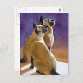 Beste vrienden, Siamese katten Briefkaart (Voorkant / Achterkant)