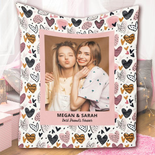 Beste Vrienden Stijlvolle BFF Roze Vriendschapsfot Fleece Deken