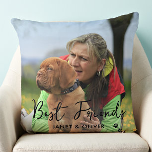 Beste vrienden trendy huisdier hond aangepaste 2 f kussen