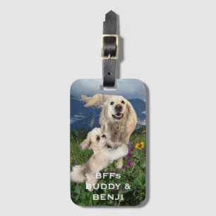 Beste Vrienden Twee Honden op het gebied van bloem Bagagelabel