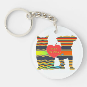 BESTE VRIENDEN VAN DOG EN KAT Acrylische Sleutelha Sleutelhanger