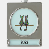 Beste vrienden verzilverd banner ornament (Voorkant)