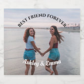 Beste Vrienden voor Aangepaste Foto en Naam Likeurfles Etiket (Enkel label)