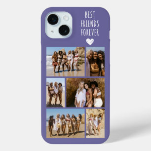Beste Vrienden Voor Altijd 6 Foto Paars iPhone 15 Mini Hoesje