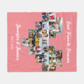 Beste vrienden voor altijd aangepaste foto-collage fleece deken (Voorkant (Horizontaal))