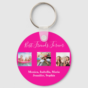 Beste vrienden voor altijd BFF foto heet roze Sleutelhanger
