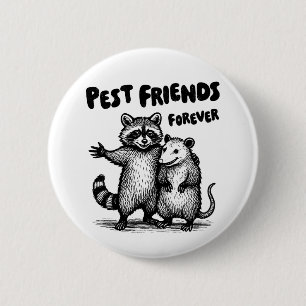 Beste vrienden voor altijd Black Print Ronde Button 5,7 Cm