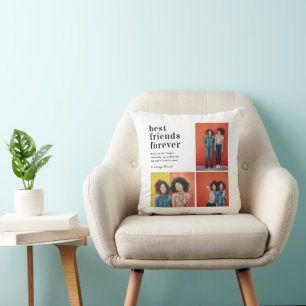 Beste Vrienden Voor Altijd Cadeau met 3 foto's c Kussen