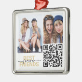 Beste vrienden voor altijd Foto QR-code Metalen Ornament (Links)