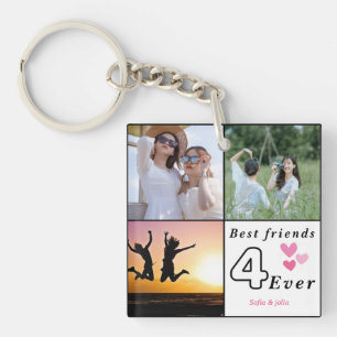 Beste vrienden voor altijd Fotocollage– Aangepaste Sleutelhanger