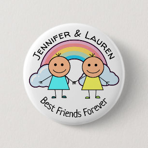 Beste Vrienden Voor Altijd Gepersonaliseerd Ronde Button 5,7 Cm