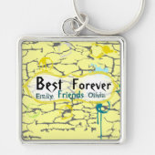 Beste vrienden voor altijd Grunge verf Crack Splat Sleutelhanger (Voorkant)