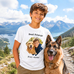 Beste vrienden voor altijd Hond Foto Zwarte Jongen T-shirt