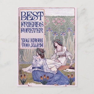 Beste vrienden voor altijd kunst briefkaart