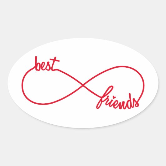 Beste vrienden voor altijd ovale sticker (Voorkant)