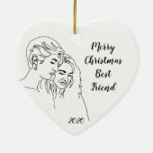 Beste vrienden voor dames Aangepaste datum en kers Keramisch Ornament (Achterkant)