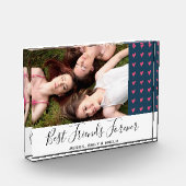 Beste vrienden voor roze roze hartvriendschap fotoblokken (Links)