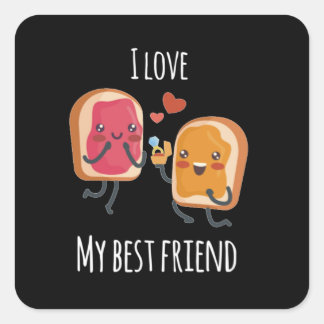 Beste Vrienden Vriendschap Liefde Relatie Vierkante Sticker