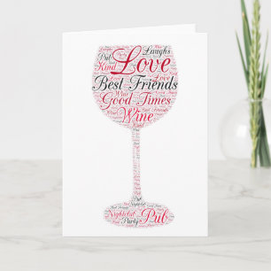 Beste vrienden Wine Design Kaart