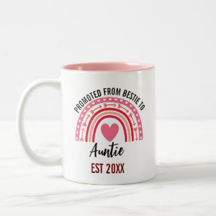 Beste Vriendin Bevorderd Tot Tante, Geschenk Voor Tweekleurige Koffiemok